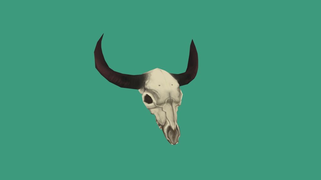 A quick and cute low-poly cow skull! - Cow Skull - 3D model by Taulish 3d model