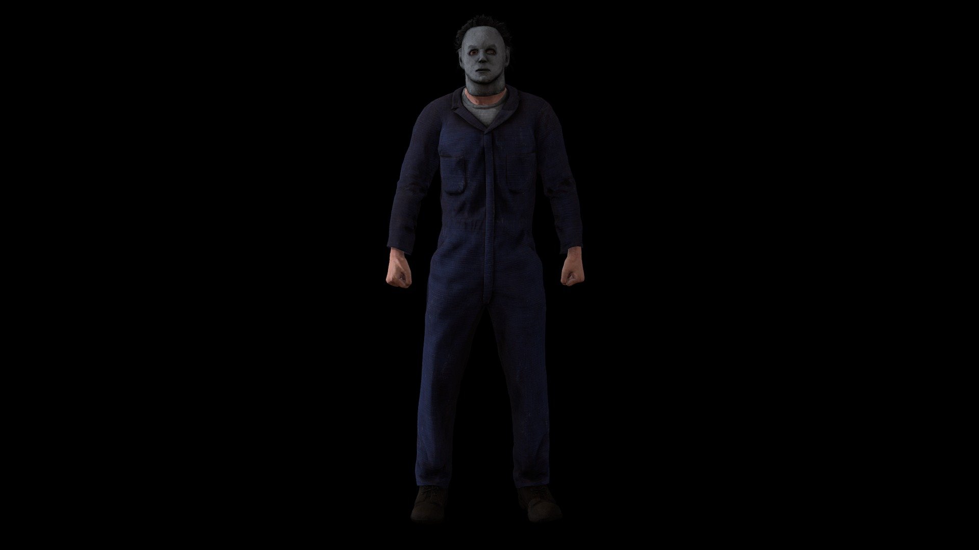 Michael Myers (Halloween Movie):
Complete archive in additional file.

Character in A-pose ( Game Version).




High details.

Highres unique textures.

Rigged.

Exported to Unreal ( migrate files). Use same standard unreal mannequin skeleton. Can handle the same animations as Unreal mannequin from marketplace.

Highres Texturesets.

Professional Uv Layout.

Character mesh.

3d Game Ready Samurai Warrior Character.

High detail and realistic model.

Rigged, with high definition textures.

Texture types:




Albedo (Diffuse).

Normal.

Roughness.

Metallness.

ORM(Unreal Engine).
 - Michael Myers(Halloween) Character PBR - Buy Royalty Free 3D model by lidiom4ri4 3d model