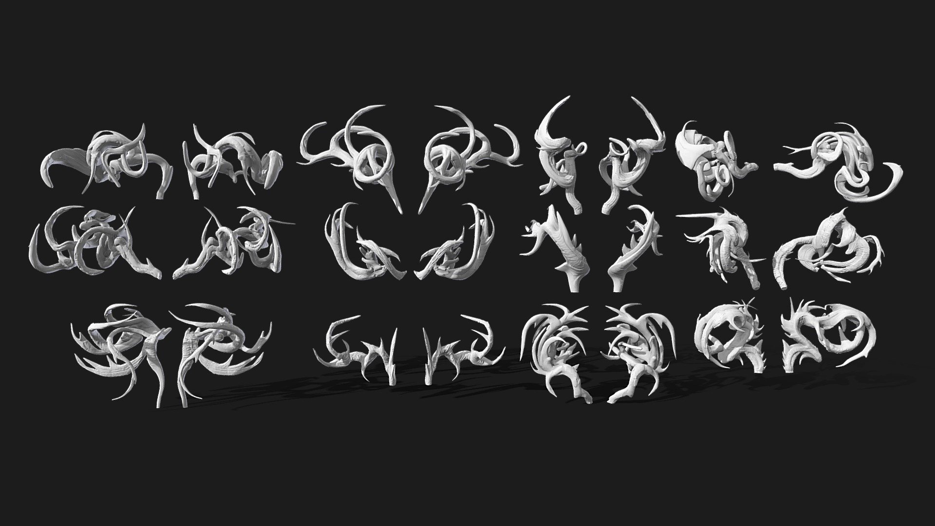 High resolution pack of 12 different horn meshes that you can use for your character! Fully detailed and decimated. FBX format.

Horn Pack 3: https://sketchfab.com/3d-models/horn-pack-3-5e46a616eebc4d549fbe01e79ff6cbb7 - Horn Pack 4 - Buy Royalty Free 3D model by Alexandria Maharaj (@Thedovahtamer) 3d model