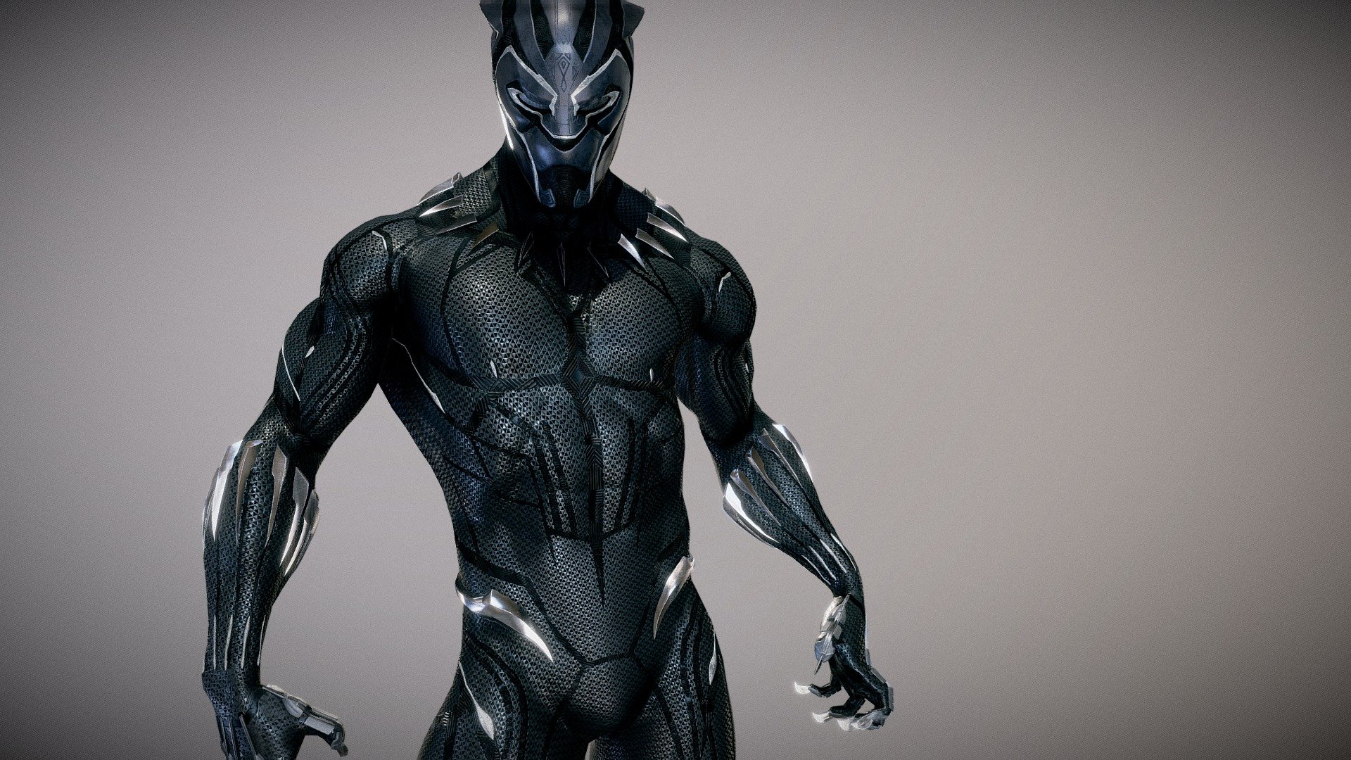 The King of Wakanda! My take on the Black Panther. The suit from the movie was so beautifully done I had to make a version of it. The only main difference is the design of the ears. I preferred the more aggressive look of the ears tilted toward the back. I just recently relized SketchFab can take 4K textures so now you can see the hard word I put into Substance Painter 3d model