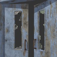 Abandoned hospital door abandoned, hospital, realistic, asset, game, low, poly, door