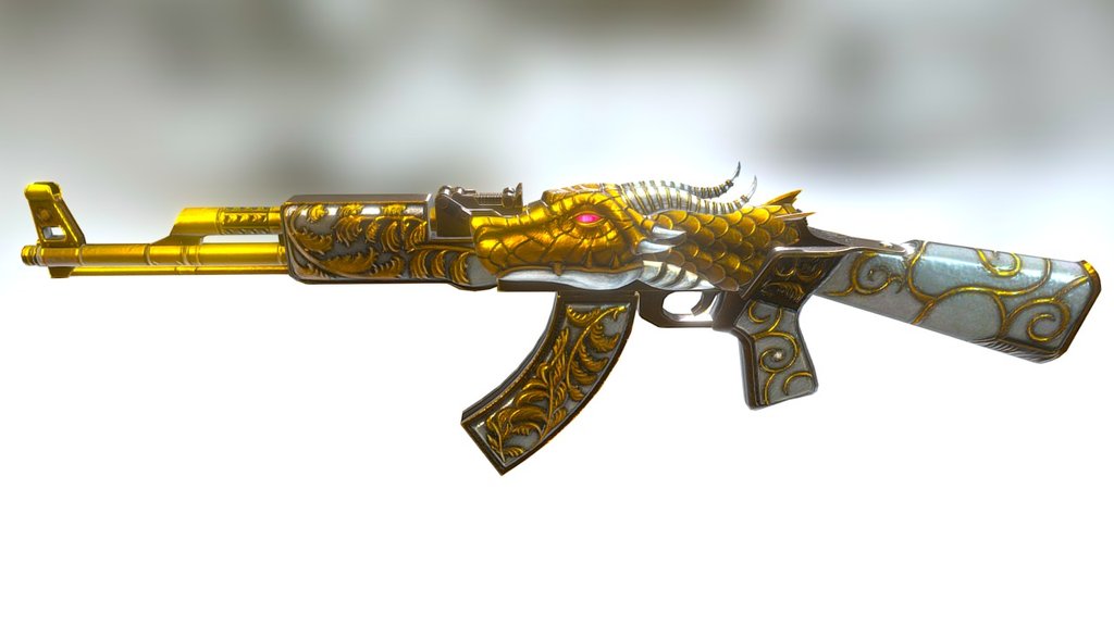 AVA's AK47 Gold Dragon - Download Free 3D model by alx_flameniro 3d model