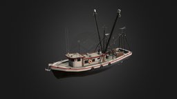 Shrimp Boat oculus, vr, ar, quixel, lowpolymodel, unity, photoshop, 3dsmax, gameart, gamemodel, boat