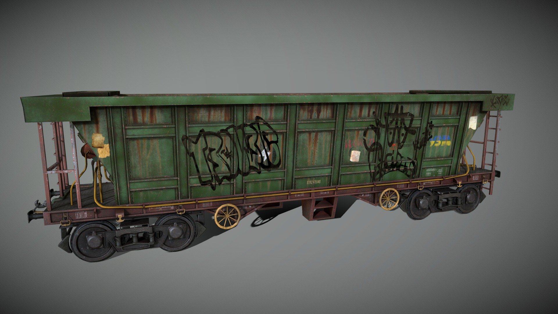 Game ready mesh and textures for the railwy carriage
Model has 21990 polygons, 22969 vertices and 41589 triangles in 3 uv sets.
Model has all needed maps (albedo, opasity, metallic, normal, roughness, )
High quality, low poly model. The normals are baked from high poly models for increased details while using less space.
Modeled in blender, textured in substance painter 3d model