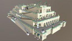 Hanging Gardens of Babylon world, ancient, historic, other, hanging, architectural, seven, statue, babylon, gardens, wonders, wonder, substancepainter, substance, architecture, low, model, semiramide