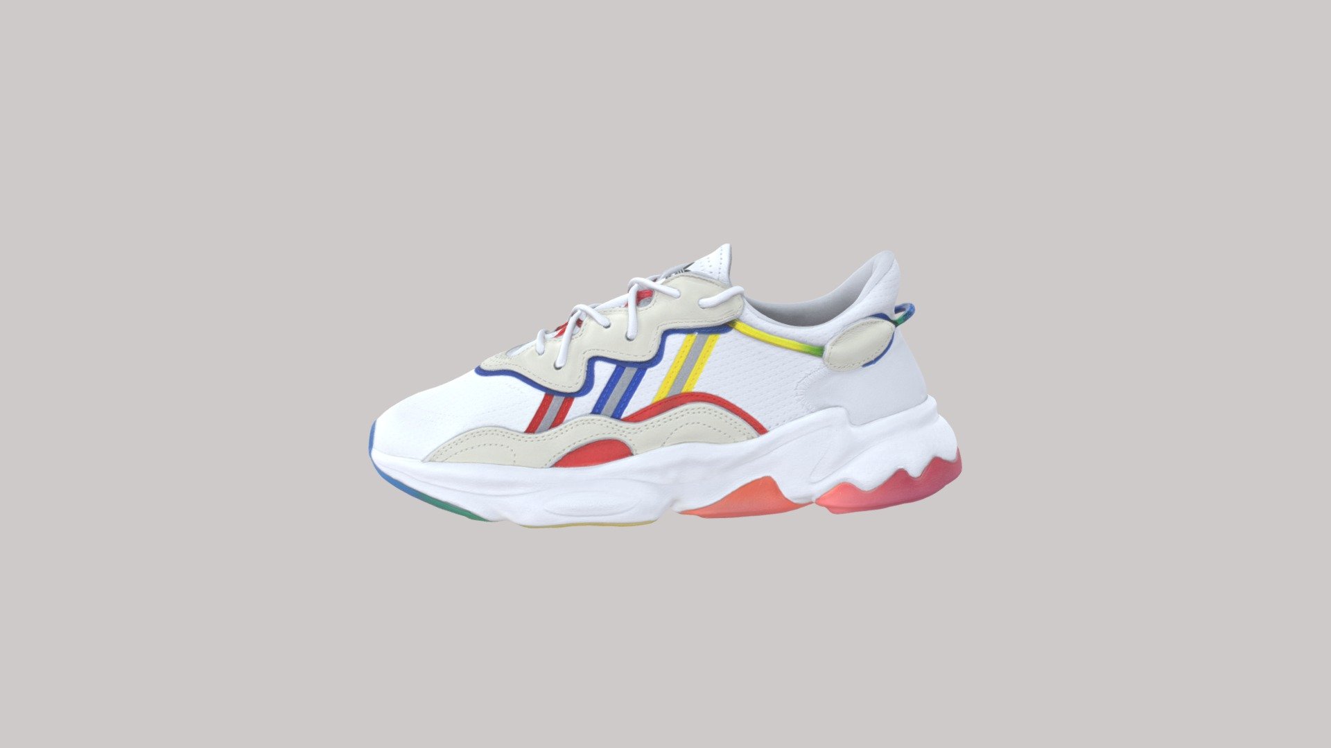 This model was created firstly by 3D scanning on retail version, and then being detail-improved manually. So it is a 1:1 repulica of the original.
PBR ready
Low-poly
 - Adidas Originals Ozweego Pride - Buy Royalty Free 3D model by TRARGUS 3d model