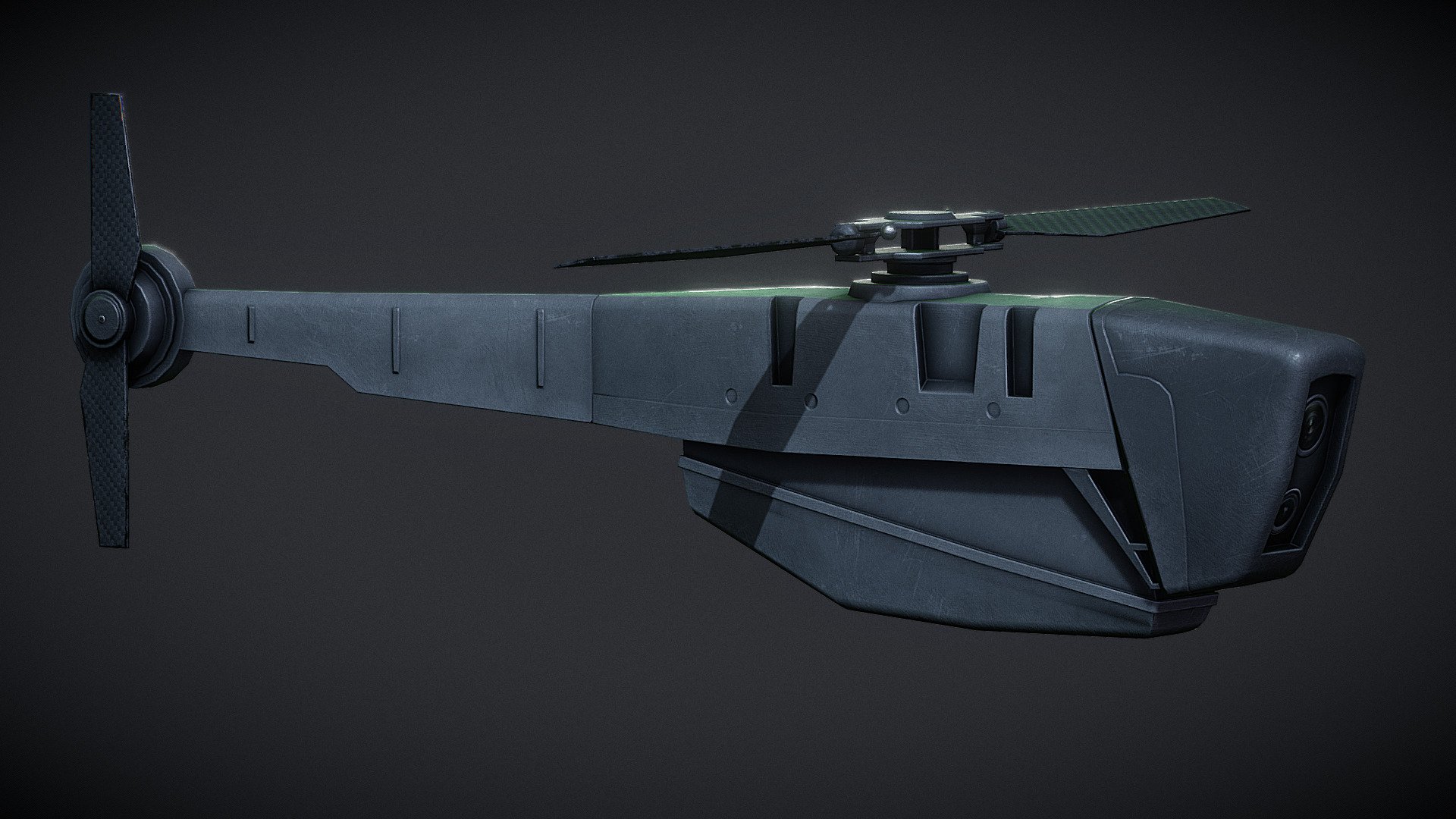 Nano helicopter unmanned aerial vehicle (UAV) inspired by military drone: Black Hornet Nano 3d model