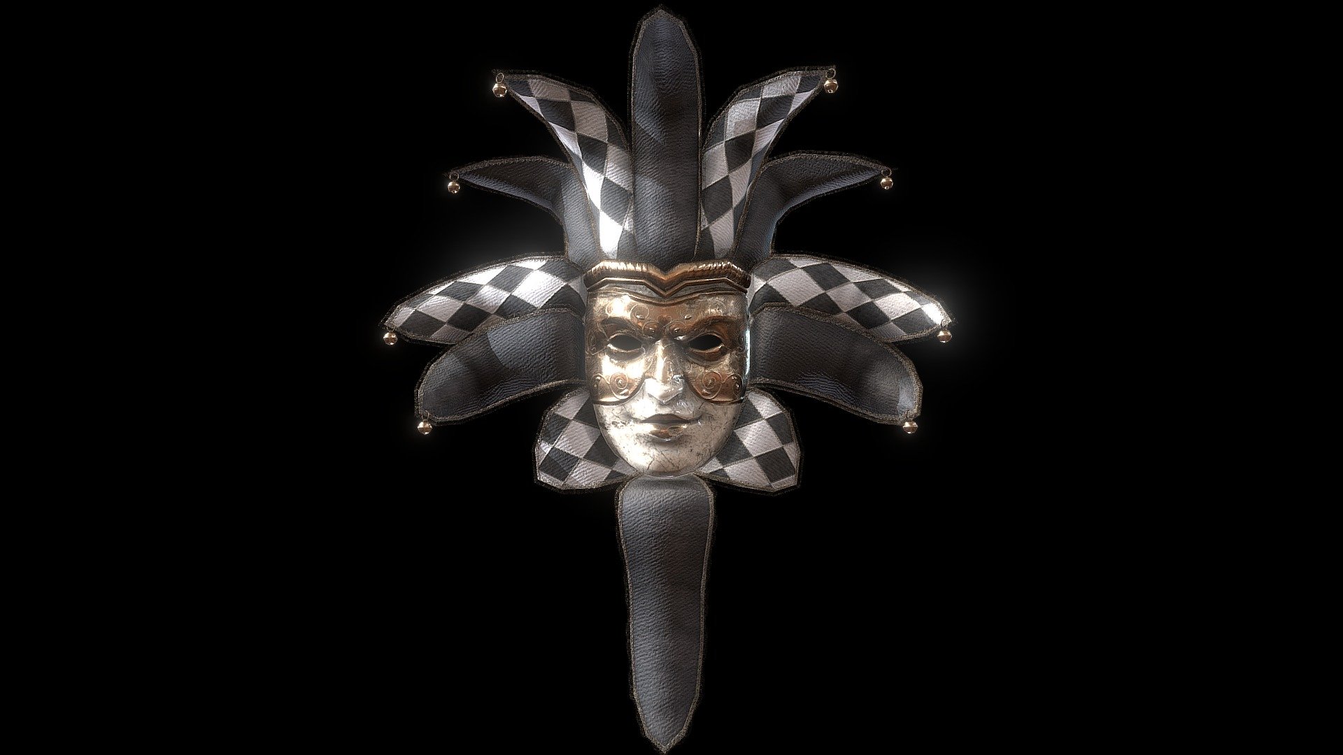 A venetian mask. 14k texture for the whole model, - Venetian Jester Mask - Download Free 3D model by Robertf91 3d model