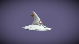 Sorcerer Hat wizard, mage, sorcerer, necromancy, 3d, lowpoly, witch, stylized