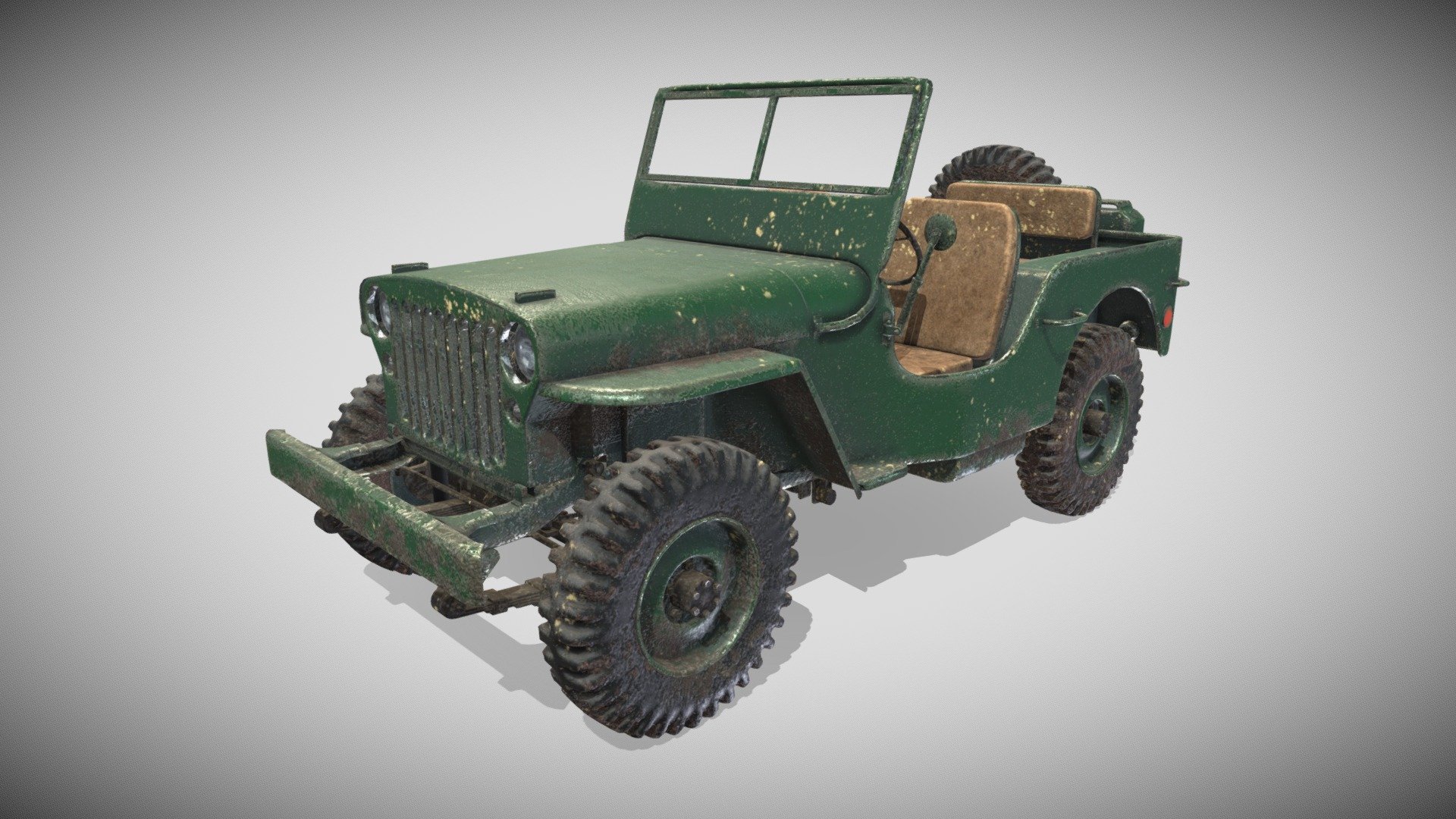 One Material 4k PBR metalness - Jeep Willy - Wyend - Download Free 3D model by Francesco Coldesina (@topfrank2013) 3d model