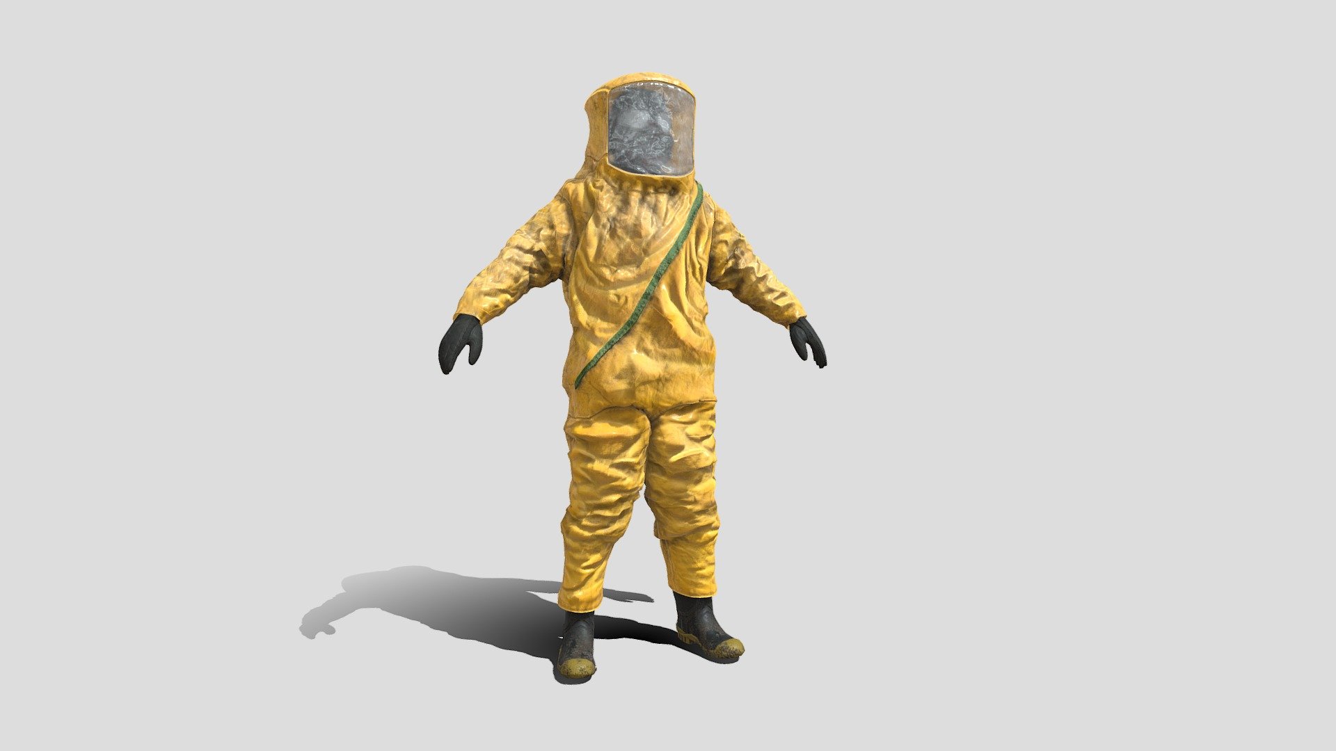 RIGGED, Yellow and Green Textures Sets included

Gas Mask Included 3D Hazmat nuclear , bacteriological , chemical hazard NBC ( Level 3 and 4 ) Kane Pixels backroom suit modeled in high precision with two Color Sets of Textures. This is a mix between several references i found. this model has been accurately recreated in 3d High poly to keep every details.

The Quality you need : First of all, this model was based on a several pictures and close up of the real product to provide you the best quality in terms of texture references and proportions.

The entire model was textured with its accessories relying on references and actual products. Textures may need to be relocate after uncompressing the Texture file.

included :
- High poly Model *UDIMS * mapped
- 4K Textures. Dark Green &amp; Yellow
- Blender, Cycles, RIGGED ( Textured )
- FBX, RIGGED ( Mesh Only, texture needs to be reconnected )
- OBJ ( Mesh Only, texture needs to be reconnected ) - HAZMAT NBC Suit Rigged - Buy Royalty Free 3D model by Albin (@albinmerle) 3d model