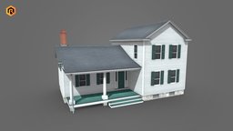 White Wooden Building wooden, residential, travel, suburban, real-time, architecture, blender, house, home, building