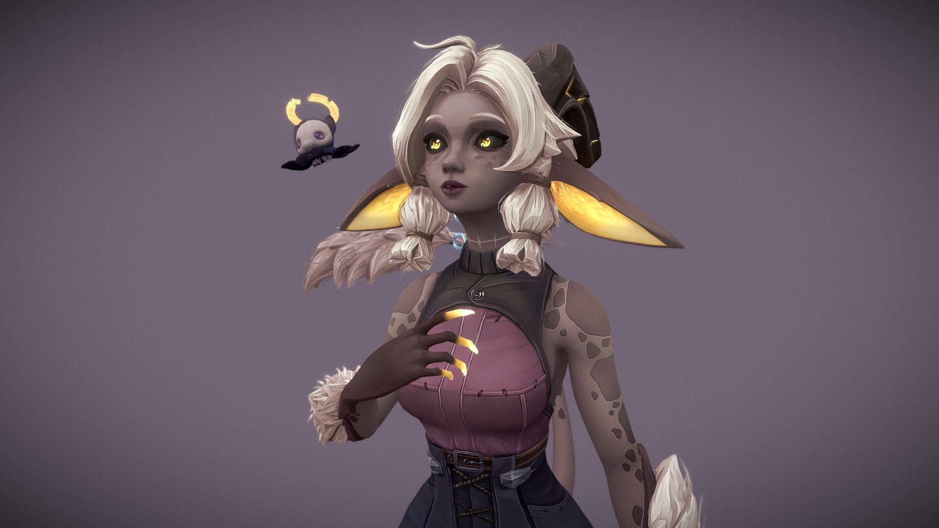 An updated version of one of my original characters. 
Six months old version: https://sketchfab.com/3d-models/needle-oc-2d523b639c79407daff09ed23491e706
Model created: CataRackta ArtStation: https://www.artstation.com/catarackta twitter: twitter.com/CataRackta deviantart: deviantart.com/catarackta pixiv: pixiv.net/en/users/65276336 


Used software: Zbrush, Photoshop, 3D Coat, Substance painter, Cinema4D, Autodesk Maya, Marmoset Toolbag.



A few frames of the animation, which you can see here: https://youtu.be/aWe1Dm9_SyQ  or https://coub.com/view/38ivi9


Thanks for your support!




 - Chimera OC - 3D model by CataRackta 3d model