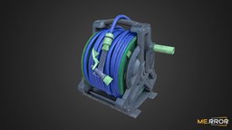 [Game-Ready] Hose Reel plant, device, 3d-scan, ar, reel, realistic, water, machine, hose, hose-reel, photogrammetry, 3d, blue, construction, noai, scanned-object, blue-hose, blue-hose-reel, water-hose, 3d-scanned-obejct