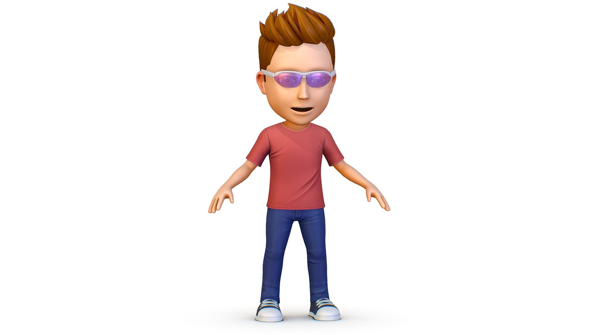 Cartoon Style Young Guy Boy T-Shirt Jeans Sneakers Hairstyle
* 3DsMax, Maya file included, 
* 5x textures 2048x2048 size
* Hairstyles Collection: https://sketchfab.com/olegshuldiakov/collections/cartoon-hairstyle-avatar-collection-cd52679c74514aa59c906f62e792a75c
* Beards Collection:
* Accessorys Collection: - Young Guy Boy T-Shirt Jeans Sneakers Hairstyle - Buy Royalty Free 3D model by Oleg Shuldiakov (@olegshuldiakov) 3d model