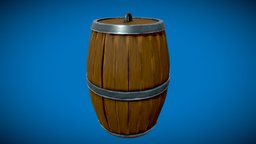 Stylised Wooden Barrel storage, wooden, barrel, medieval, stylised, wood