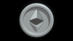 Ethereum or ETH Crypto Coin with cartoon style