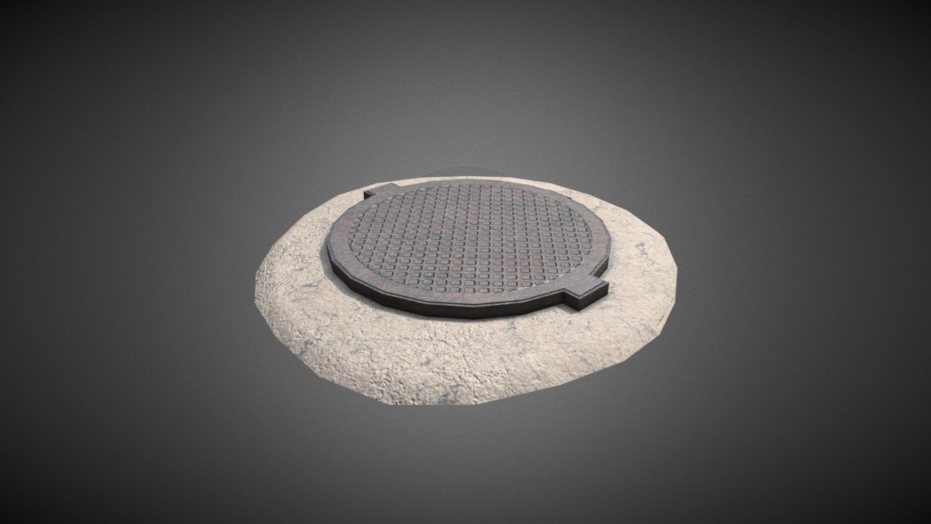 A simple sewer  with few polygons. The lid can be opened from a black background - Sewer - Buy Royalty Free 3D model by iShoNz (@Jonabafor) 3d model