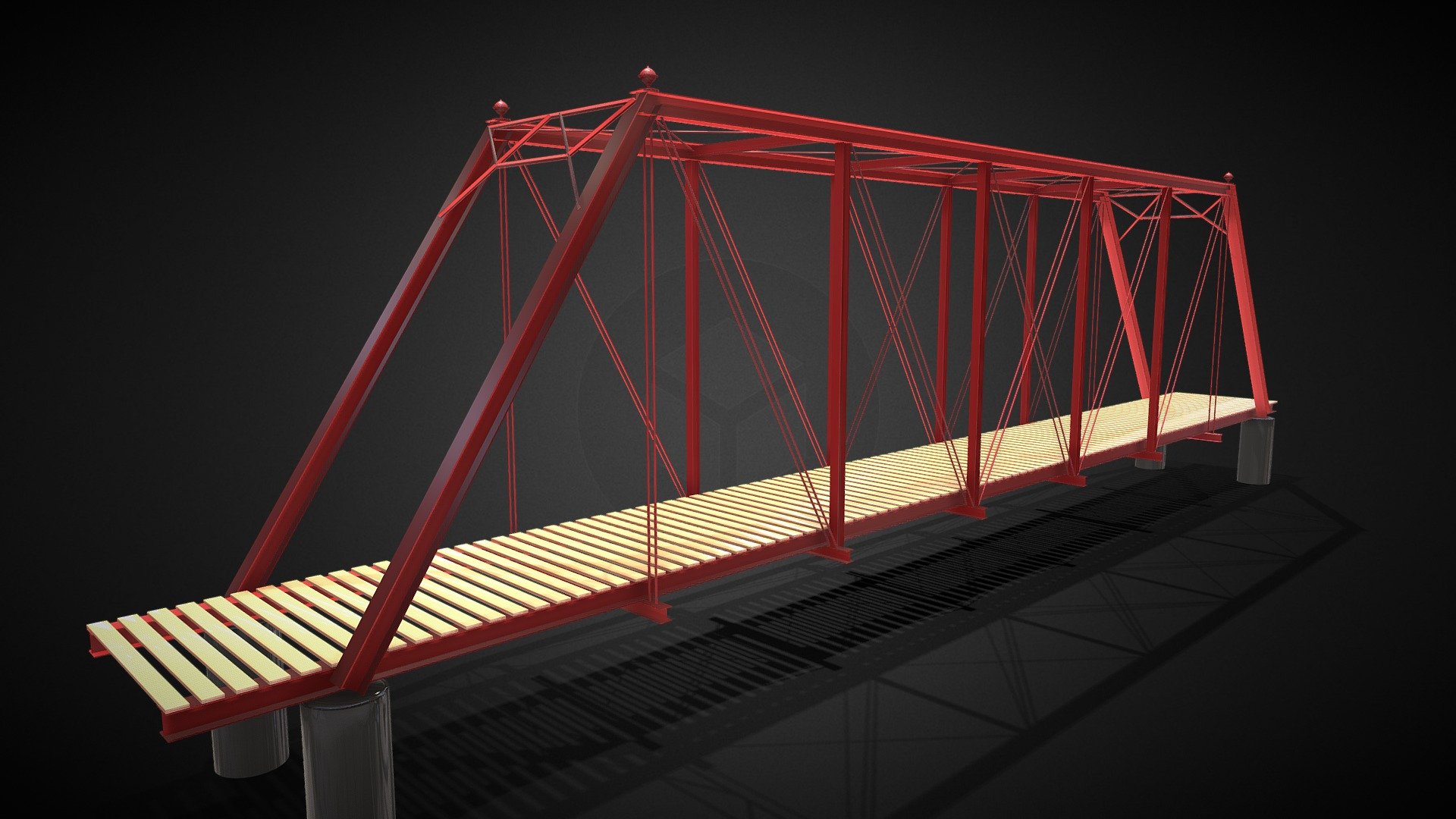 The Fort Atkinson Bridge, Winneshiek County, Iowa. This bridge model is an educational aid for a tutorial on degreetutors.com The engineering principles behind the design of the bridge are discussed as an aid to civil and structural engineering students 3d model