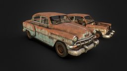 Old Rusty Car 2020 (17K Followers!) abandoned, sedan, post-apocalyptic, saloon, rusty, classic, detailed, remake, 4k, old, engine, coupe, americana, substancepainter, substance, 3dsmax, vehicle, pbr, gameart, car, gameready, noai
