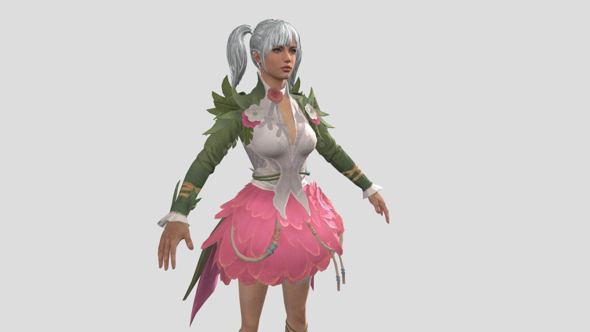 forest elf set from pubg mobile with season 4 girl character 3d model