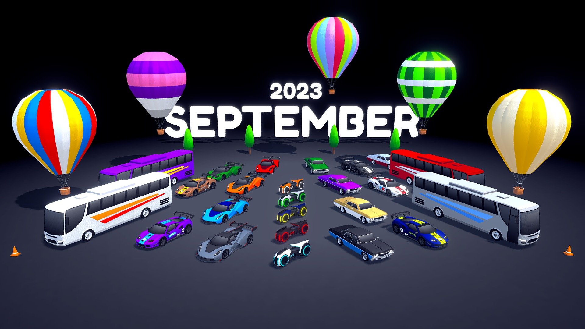 This is the September update of ARCADE: Ultimate Vehicles Pack. All these cars will be available in Sketchfab and Unity Asset Store next Wednesday.

This update includes 6 new vehicles. I hope you like it.

Best regards, Mena.

 - SEPTEMBER 2023: Arcade Ultimate Pack - 3D model by Mena (@MenaStudios) 3d model