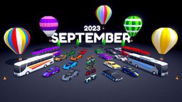 SEPTEMBER 2023: Arcade Ultimate Pack tron, balloon, retro, motorbike, bus, lowrider, low-poly, lowpoly, racing, noai