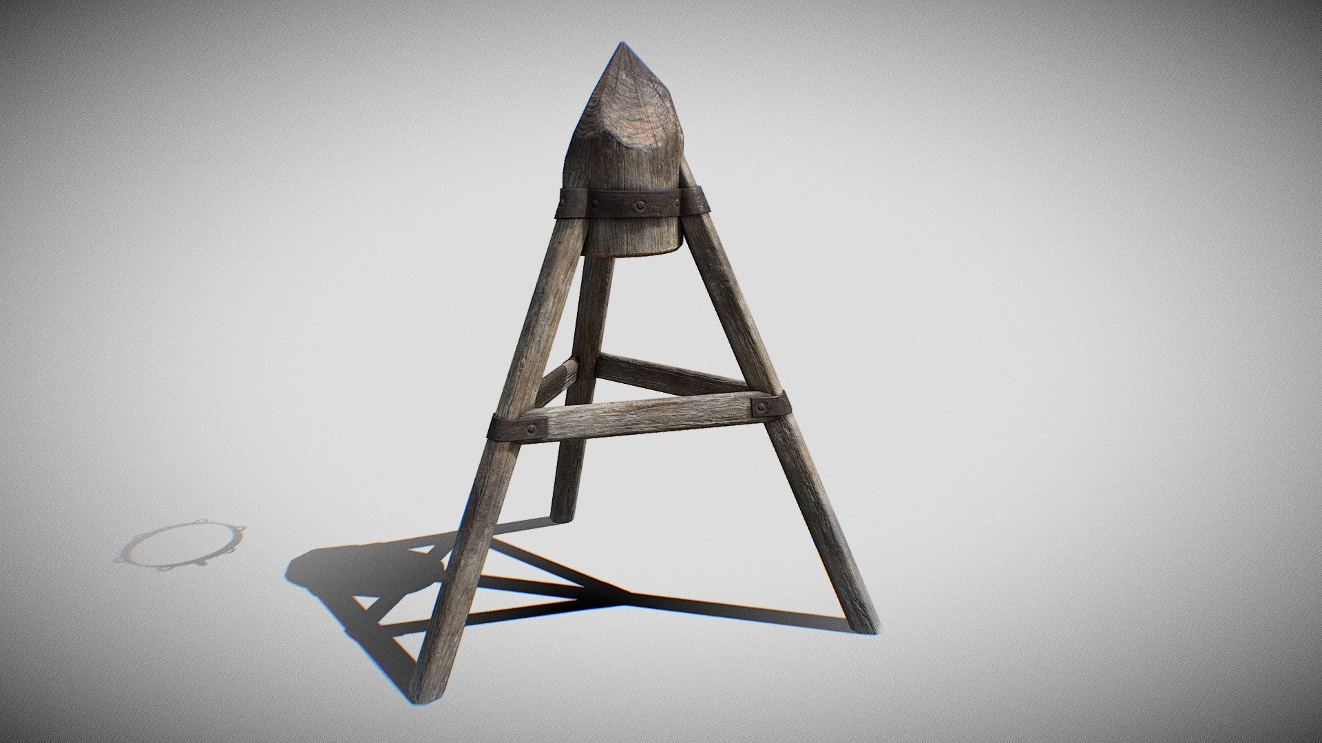 Low-poly PBR Judas Cradle model intended for game/realtime/background use.






Model was not intended for subdivision

Real World Scale Measurements

No special plug-ins necessary to use this product 

Tris count- 1876 polygons

Texel density is 25.46 for 4k UV-maps.

model height 1.41 meters



Model is included in 6 file formats:




Maya 2019

FBX 

OBJ 

GLTF/GLB 2k and 4k file

Unreal Engine 4.25+ (LOD, Colision)

Unity 2020.3 (Collider)



High quality 4096x4096resolution textures in PNG:





PBR Maps:
BaseColor, 
AO, 
Roughness, 
Metalness, 
Normal, 
Glossiness, 
Specular. 




Unity maps (+HDRP maps):
Diffuse, 
Normal map, 
MetallicSmoothness,
HDRP mask map.




Unreal Engine 4 maps:
BaseColor, 
Normal, 
OcclusionRoughnessMetallic.


 - Judas Cradle - Buy Royalty Free 3D model by en3my71 3d model