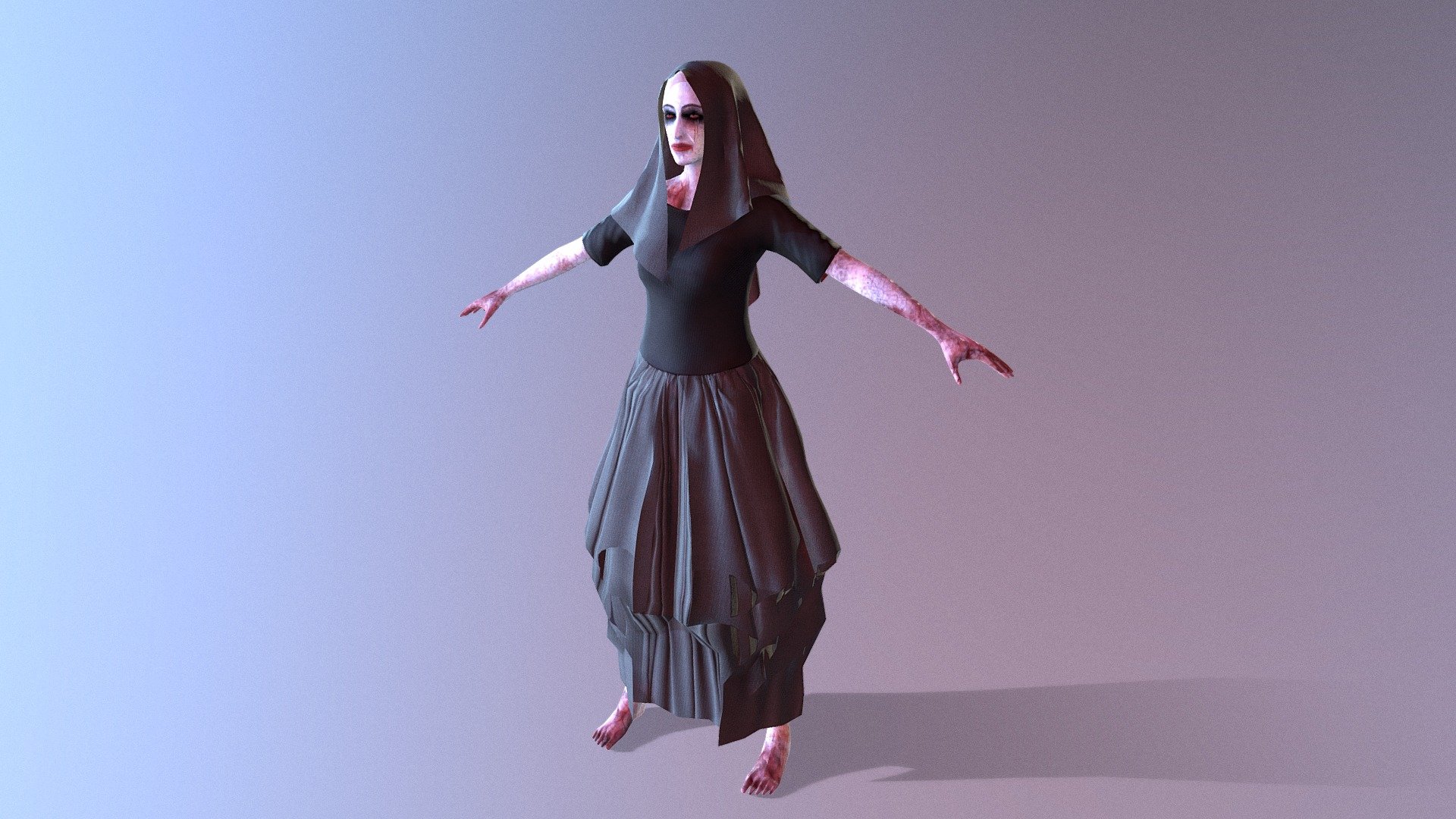 A good bride model for horror! - Creepy bride - 3D model by GamingOrigin (@comandor707) 3d model
