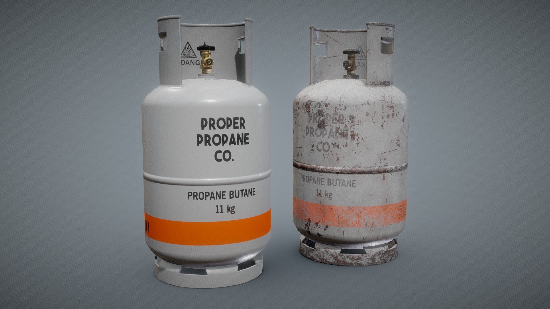 Additional file contains manually made LODs in 4 stages and custom collider in .fbx, .gltf and .obj formats as well as 2x2k texture sets for Unity5, Unity HDRP, UnrealEngine4, PBR Metal Roughness - Gas Cylinder 11kg Gray - Buy Royalty Free 3D model by NollieInward 3d model