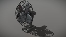 Vintage fan fan, vintage, 3d-art, desk-fan, desk-prop, maya, 3d, model, vintage-fan