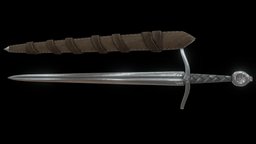 Medieval Sword & Sheath 2 medieval, sheath, substancepainter, substance, weapon, sword