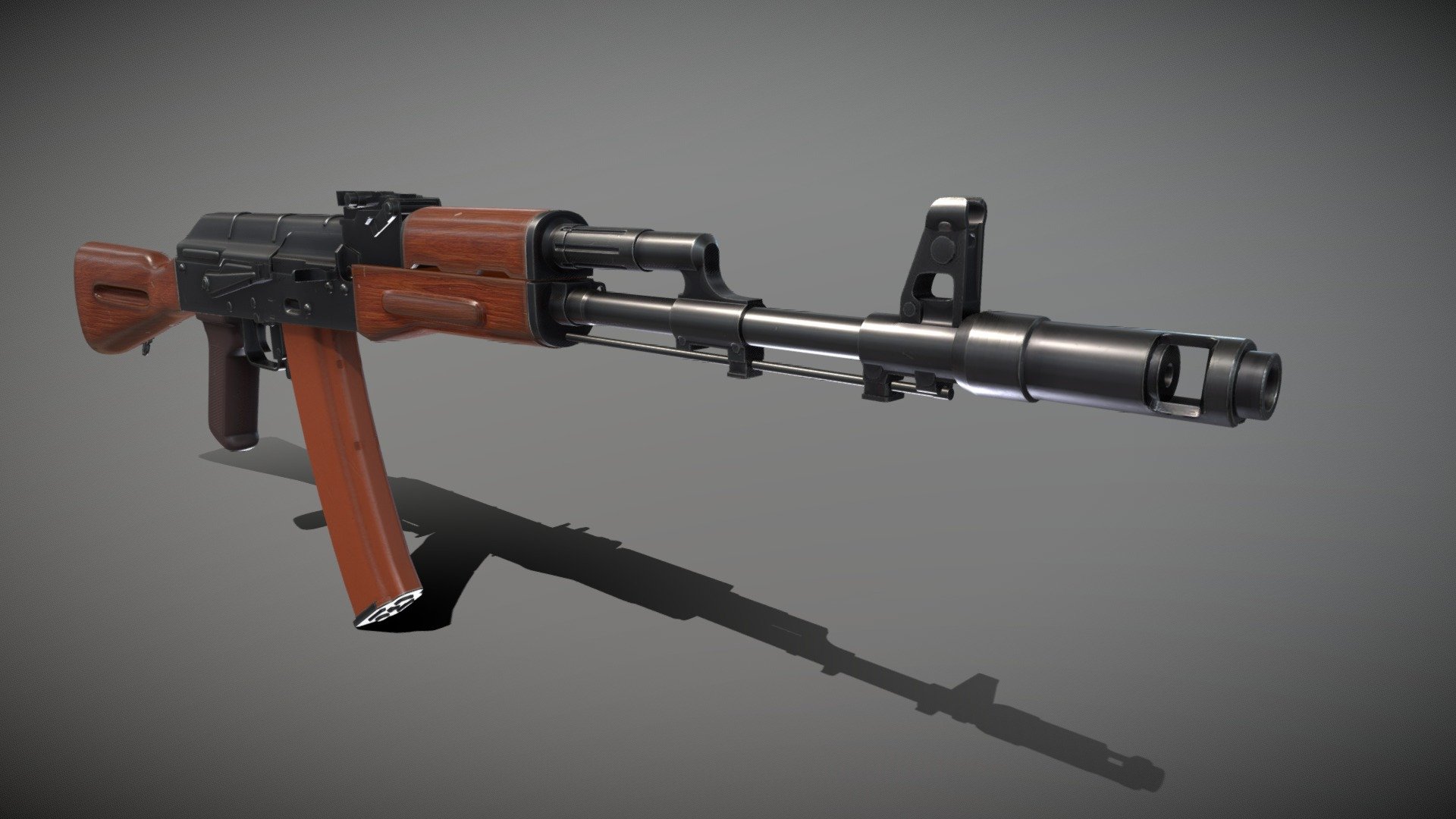 Kalashnikov riffle 74 game ready asset 3d model