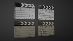 Clapperboard/Film Slate film, prop, movie, asset, game, pbr