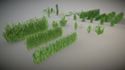 Hedges and Bushes (Wip-2) green, plant, environmental, bushes, leafs, branchs, hornbeam, vis-all-3d, 3dhaupt, software-service-john-gmbh, low-poly, leaves, forsythia