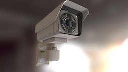 Security camera prop, security, camera, substancepainter, substance, low, poly