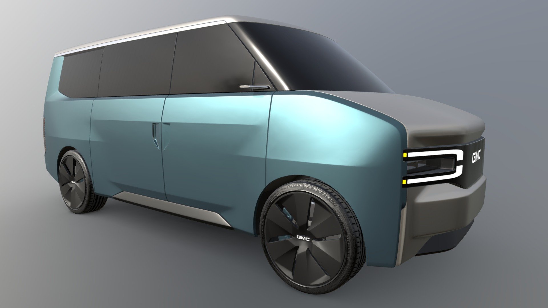 Exterior design concept for an electrified revival of the GMC Safari / Chevrolet Astro vans - GMC Safari EV Concept - 3D model by Jrubinsteintowler 3d model