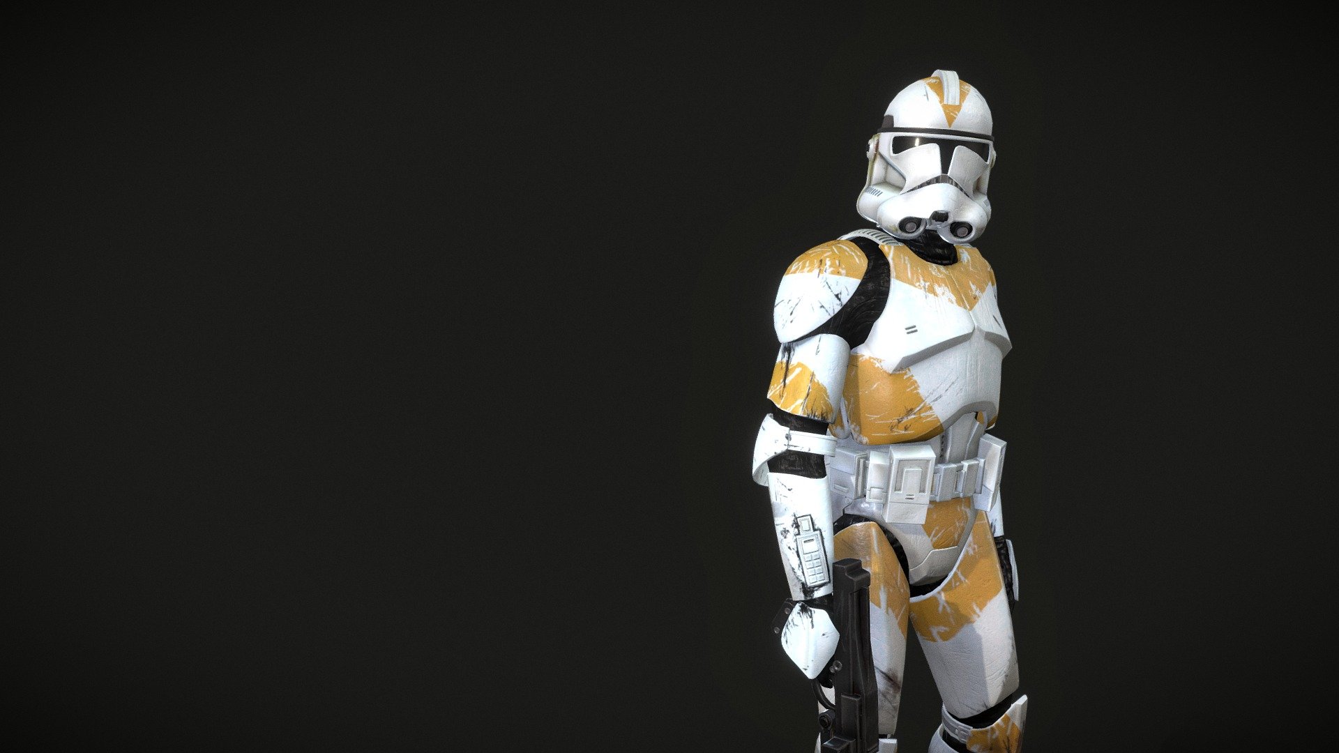 It was Made in 3ds max ,zbrush and textured in substance painter.

I’ll used test render pictures what i got from my friend years ago, so i was lucky to have these sources to make this model. that was based on the episode 3 and from the tv series book of boba fett version. I tryied to be close as possible to the original version, like in color, dirt and mesh.

It is rigged and i also added a base rig version for blender and the source file for 3ds max 2016-over
Everything is in the zip file: Textures, models.

In the pack:

you will get all textures in 2K (2048x2048)
1 clone trooper
1 dc-15s blaster
backpack assets, like in the movie.
Materials:

Trooper ( 3 )
weapons ( 1 )
Assets ( 1-1 )
The fbx and max files is in 2016 version.

You can check my other models here on the page also https://sketchfab.com/thomas_125 , like Bly, Howzer, shock trooper, 501st, 442nd, so on.

Have a nice day:) - Clone trooper phase 2 212th attack battalion - Buy Royalty Free 3D model by thomas_125 3d model