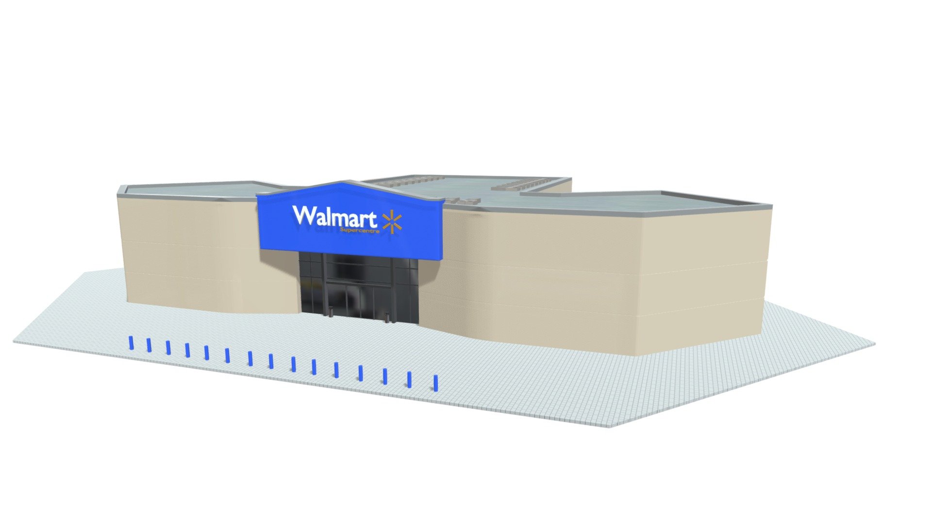 3D model of Walmart Shopping center.
Made with blender.
Low poly, realistic, game ready.
Textures and materials included 3d model