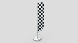 Checkered Flag stand, flag, pole, finish, goal, check, checkered, racing