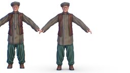 High Poly Subdivision Man Old Afghan Soldier