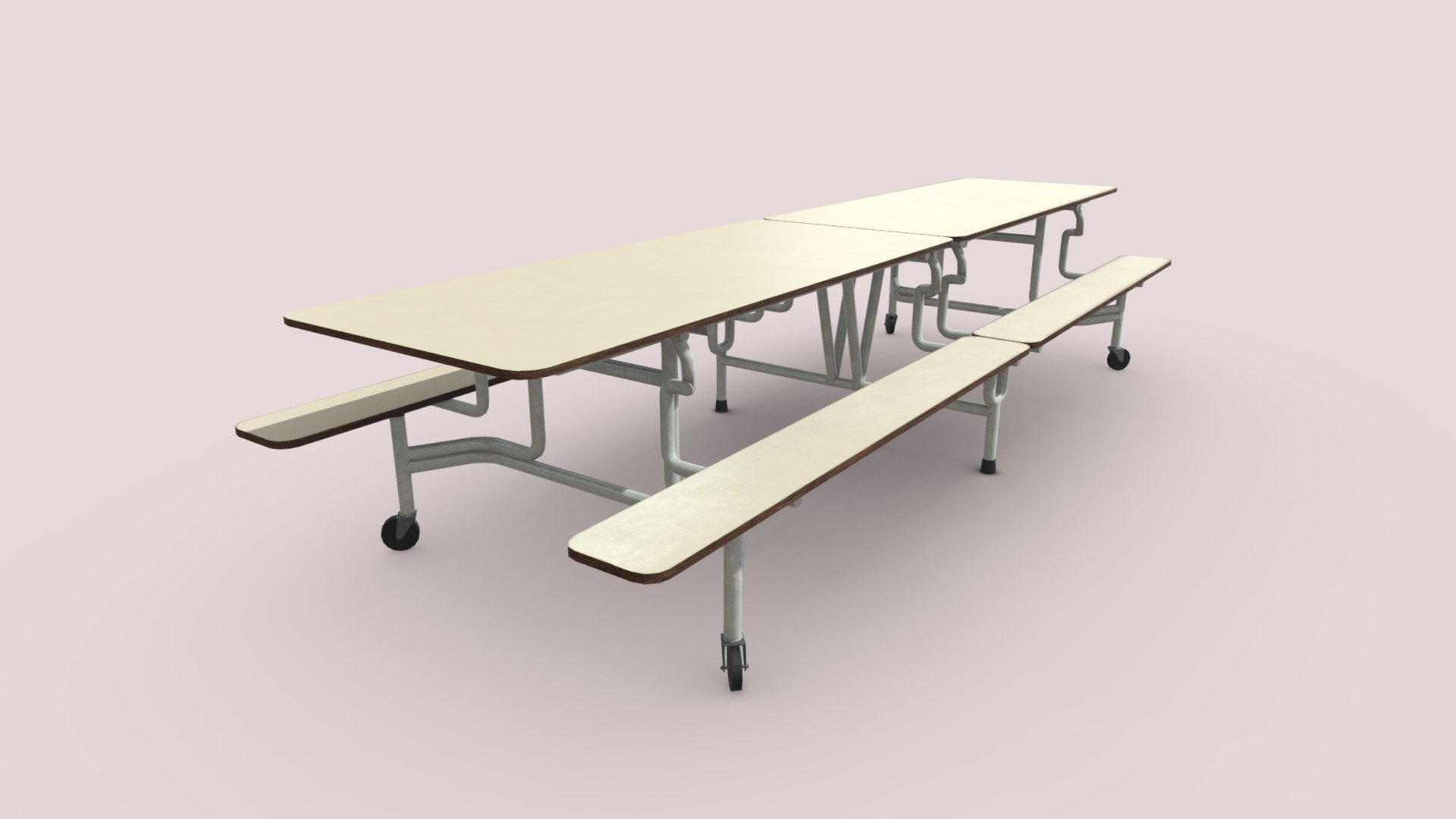 Cafeteria Table based on one that can be found in schools - School Cafeteria Table - Download Free 3D model by Avot 3d model