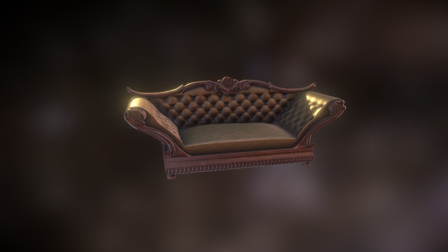 Sofa I modelled for a victorian study peice I am working on. Modelled in Maya, textured in Substance painter 3d model