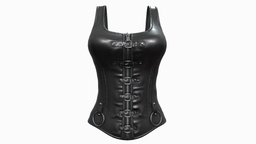 Female Shoulder Straps Corset Top W Bukcles zip, and, leather, fashion, up, girls, top, clothes, with, straps, buckles, womens, shoulder, wear, corset, buckled, pbr, female, black