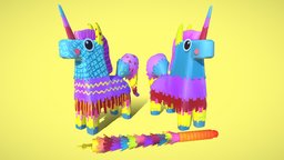 Low Poly Stylized Pinata Pack kids, kid, assets, fun, pack, birthday, entertainment, pinata, low-poly, asset, game, low, poly, environment