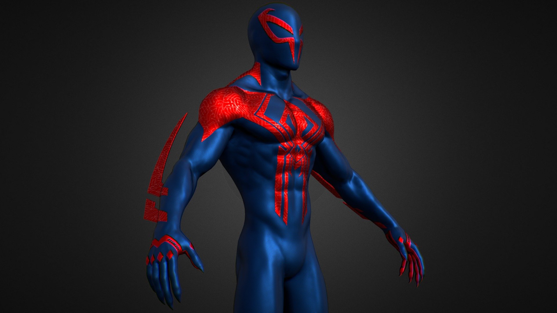 Spiderman comic books character published by Marvel Comics

Prodigy-level geneticist Miguel O’Hara gives himself spider-like abilities in an experiment gone wrong. He sees an opportunity to protect ordinary people against abusive corporations, and decides to use his powers for good and become Spider-Man of the year 2099




Model was made on Maya, Zbrush, substance painter  and Blender 

Inspired by marvel spider-man across the spider-verse spiderman-2099 suit.

The model has a Spider-man 2099 suit

High quality texture work.

The model come with complete 8k textures and Blender, FBX And OBJ file formats 

The model has 1 material contains 5 maps Basecolor, Roughness, - Metalness, Normal, and Ao

All textures and materials are included and mapped. (8k resoulutions)

No special plugin needed to open scene

The model can be rigg easily
 - Miguel O'hara Spider-Man Across The Spider-Verse - Buy Royalty Free 3D model by AFSHAN ALI (@Aliflex) 3d model