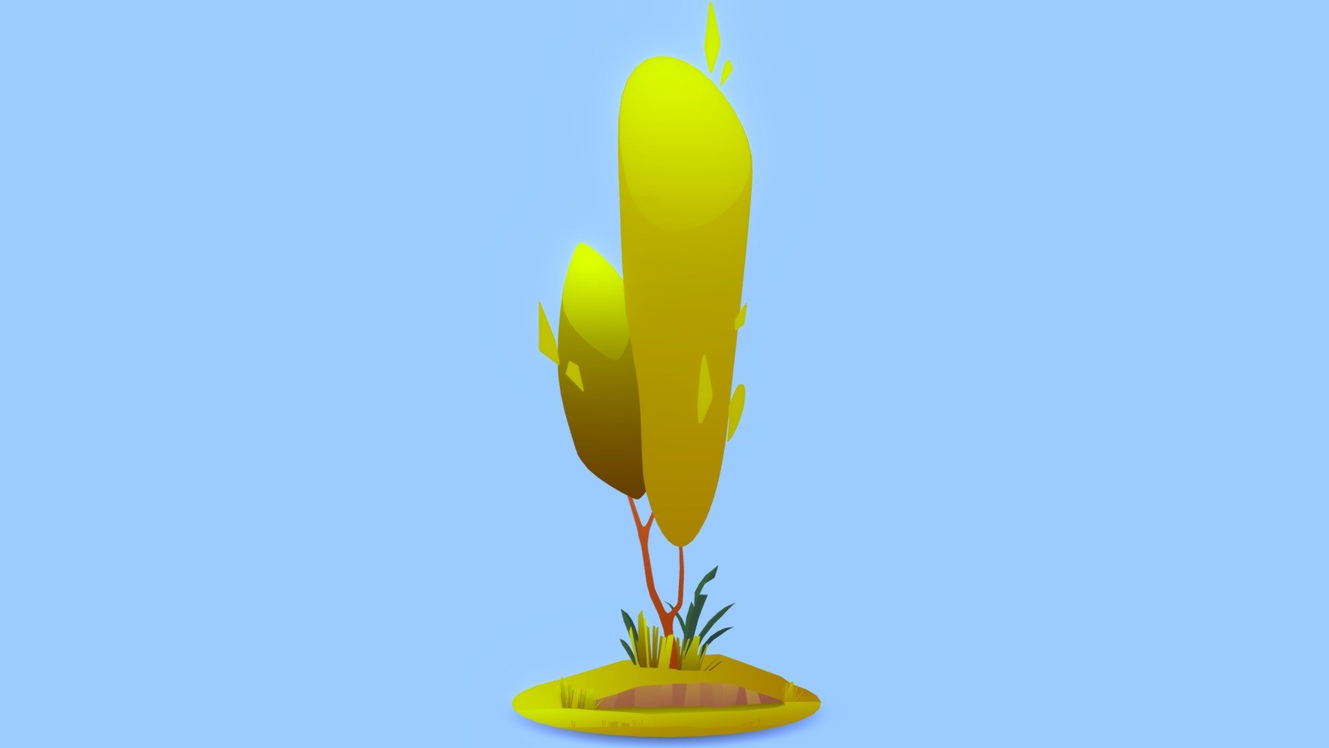 stylized unlit little tree.

Textured with gradient atlas, so it is performant for mobile games and video games.

Like a few of my other assets
in the same style, it uses a single texture diffuse map and is mapped using only color gradients. 
All gradient textures can be extended and combined to a large atlas.

There are more assets in this style to add to your game scene or environment. Check out my sale.

If you want to change the colors of the assets, you just need to move the UVs on the atlas to a different gradient.
Or contact me for changes, for a small fee.

I also accept freelance jobs. Do not hesitate to write me. 

*-------------Terms of Use--------------

Commercial use of the assets  provided is permitted but cannot be included in an asset pack or sold at any sort of asset/resource marketplace.* - Stylized Tree - Buy Royalty Free 3D model by Stylized Box (@Stylized_Box) 3d model