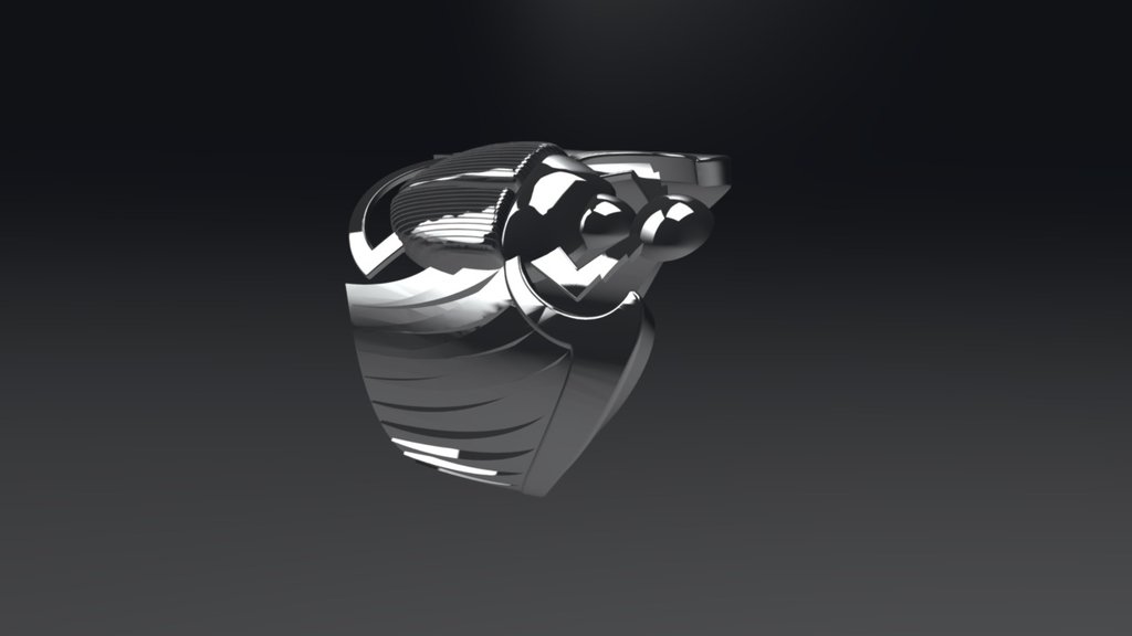 This design is based on the Egyptian winged scarab. The scarab was associated with the generative forces of the rising sun and with the concepts of eternal renewal and spontaneous creation. The scarab is flanked by the wings of a falcon representing earth and the power of the sun.  You can purchase this here: -link removed- - Scarab Ring - 3D model by 3D Uniquely Yours (@fichthorn) 3d model