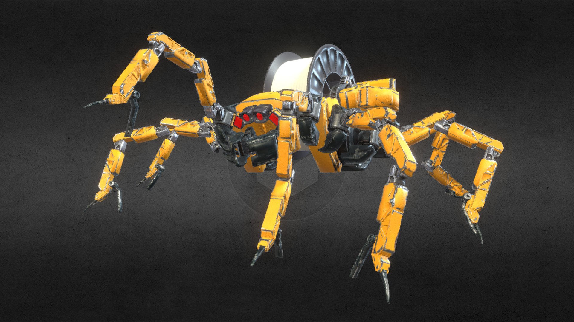 Sci-Fi spider robot. Originally designed to 3d-print complex structures using its integrated spool and printhead, it can also be used for all your mechanical spider needs!

4K PBR texture set :
- Albedo
- Metalness/Roughness
- Normal - Mechanical Spider - Buy Royalty Free 3D model by thibsert (@thibsert2) 3d model