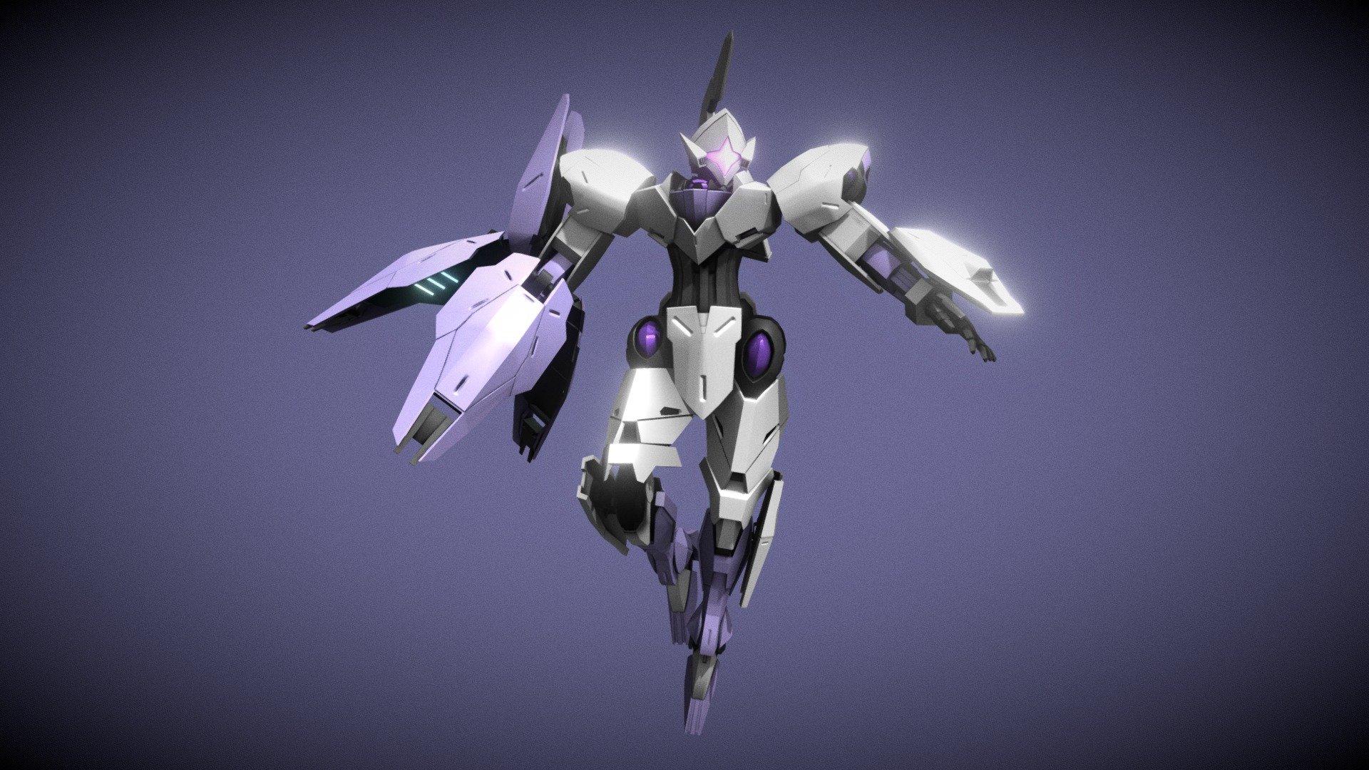 The Michaelis is Grassley Defense Systems' new cutting edge mobile suit piloted by Shaddiq Zenelli. It is fitted with the latest Anti-GUND Format or Antidote system seen on its predecessor the Beguir Beu. Additionally, it is equipped with a detachable Beam Bracer utilizing Kinetic Effectors, when folded up it can also act as a Beam Rifle. 

The model was made in Maya and textured in Substance Painter it is also rigged and optimized for real time rendering 3d model